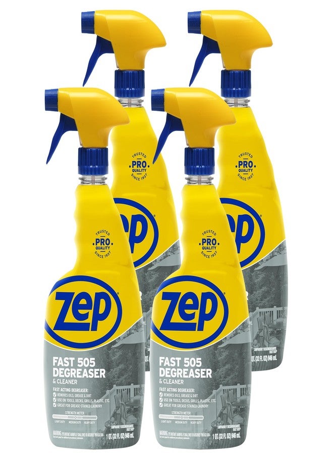 Zep Fast 505 Cleaner and Degreaser - 32 oz (Case of 4) - ZU50532 - Great for Grills, Plastics, Metal, and More - Image 1